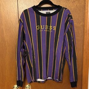 Guess Purple and Black Top with Yellow Accent